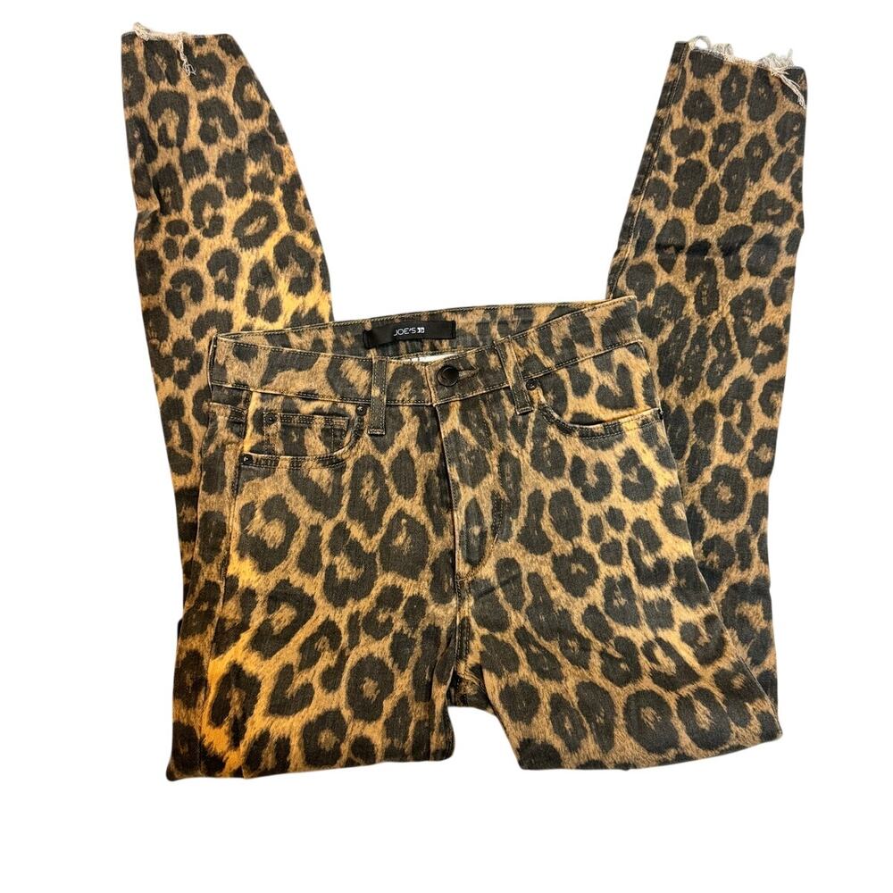Joes Jeans leopard print  24 The Charlie, High rise skinny ankle, raw hem‎